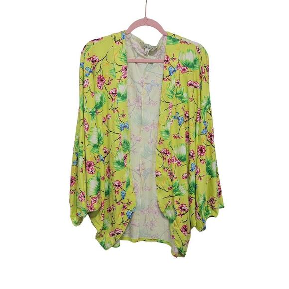 NWT Pioneer Woman Dolman Topper S/M Chartreuse Floral - Picture 1 of 11